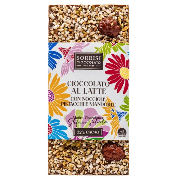 Sorrisi Cioccolato - Flower power tavoletta latte con nocciola pistacchi e mandorle