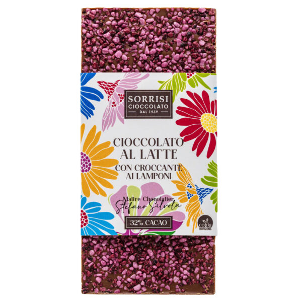 Sorrisi Cioccolato - Flower power tavoletta latte con granella di lamponi