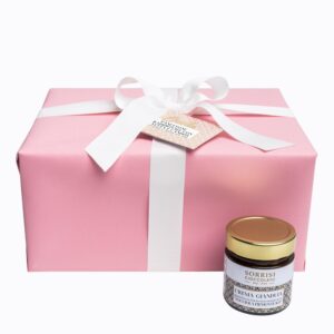 Box con colomba classica e vaso di crema gianduia