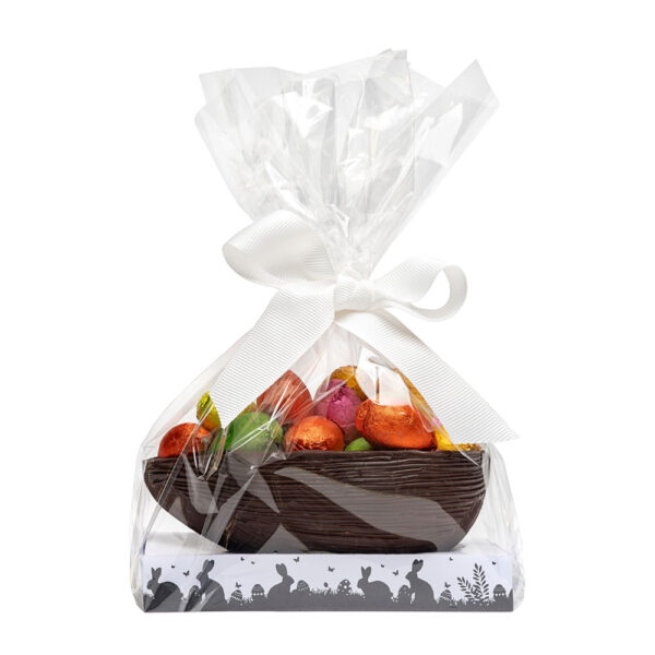 Sorrisi Cioccolato - Mezzo uovo di cioccolato fondente con ovetti ripieni assortiti